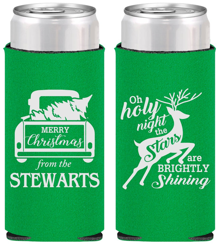 Personalized Christmas Slim Can Coolers - Tree | 280073
