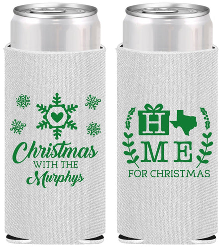 Personalized Christmas Slim Can Coolers - Texas | 280075
