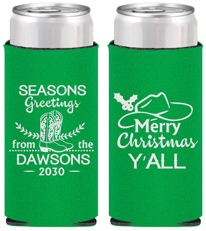 Personalized Christmas Slim Can Coolers - Texas | 280077