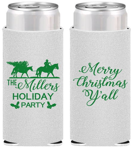 Personalized Christmas Slim Can Coolers - Country | 280087