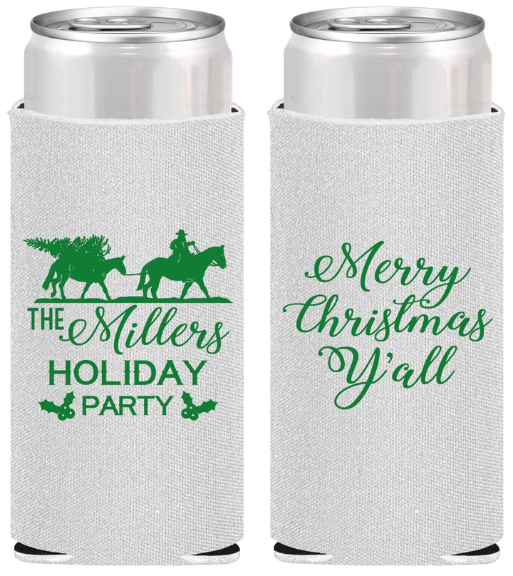 Personalized Christmas Slim Can Coolers - Country | 280087