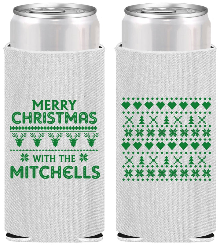 Personalized Christmas Slim Can Coolers - Ugly Sweater | 280091