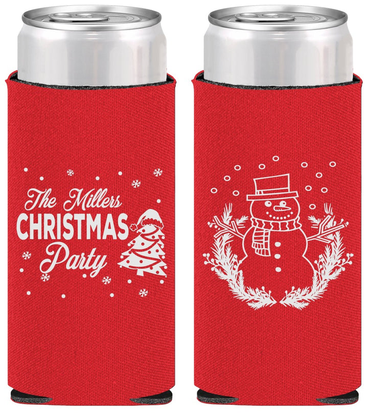 Personalized Christmas Slim Can Coolers - Snowman | 280096