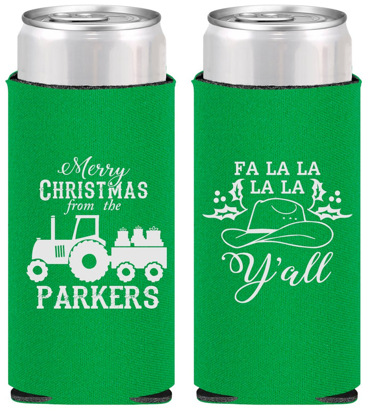 Personalized Christmas Slim Can Coolers - Country | 280097