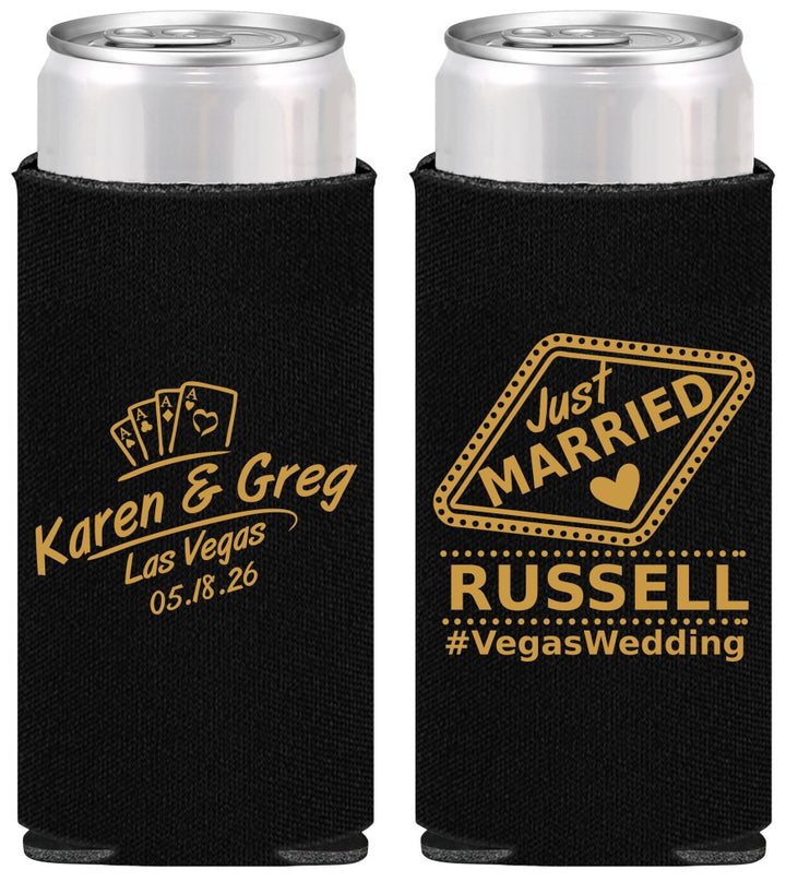 Personalized Wedding Slim Can Coolers - Las Vegas | 285
