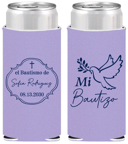 Personalized Baptism Slim Can Coolers - Mi Bautizo | 290002