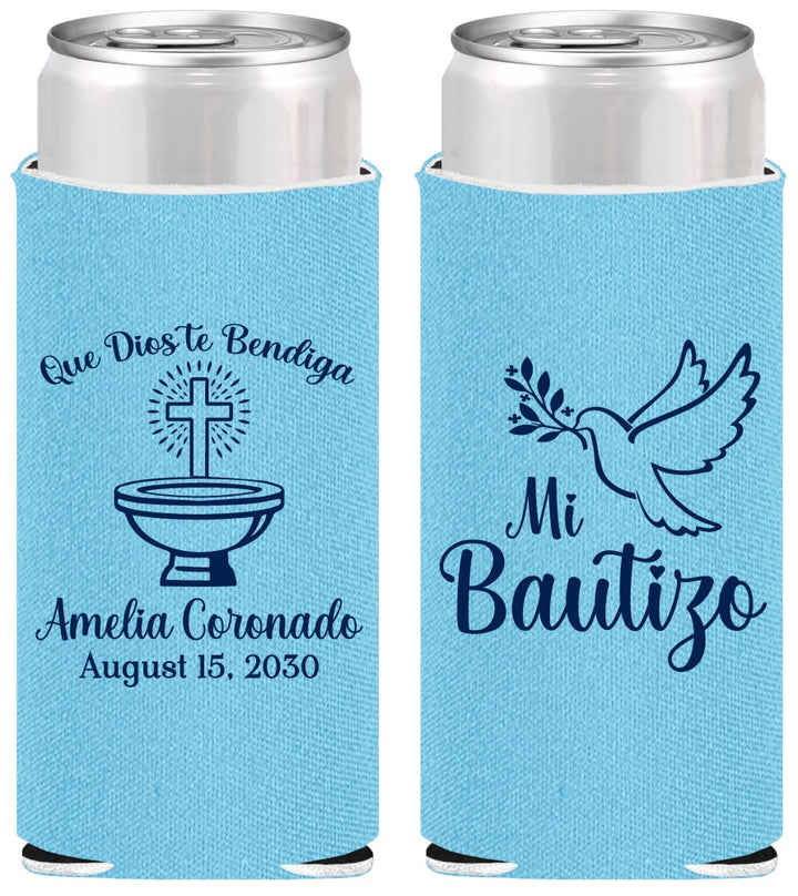 Personalized Baptism Slim Can Coolers - Mi Bautizo | 290003