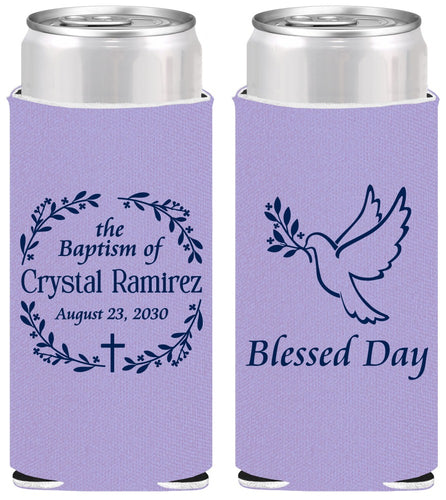 Personalized Baptism Slim Can Coolers - Blessed Day | 290006