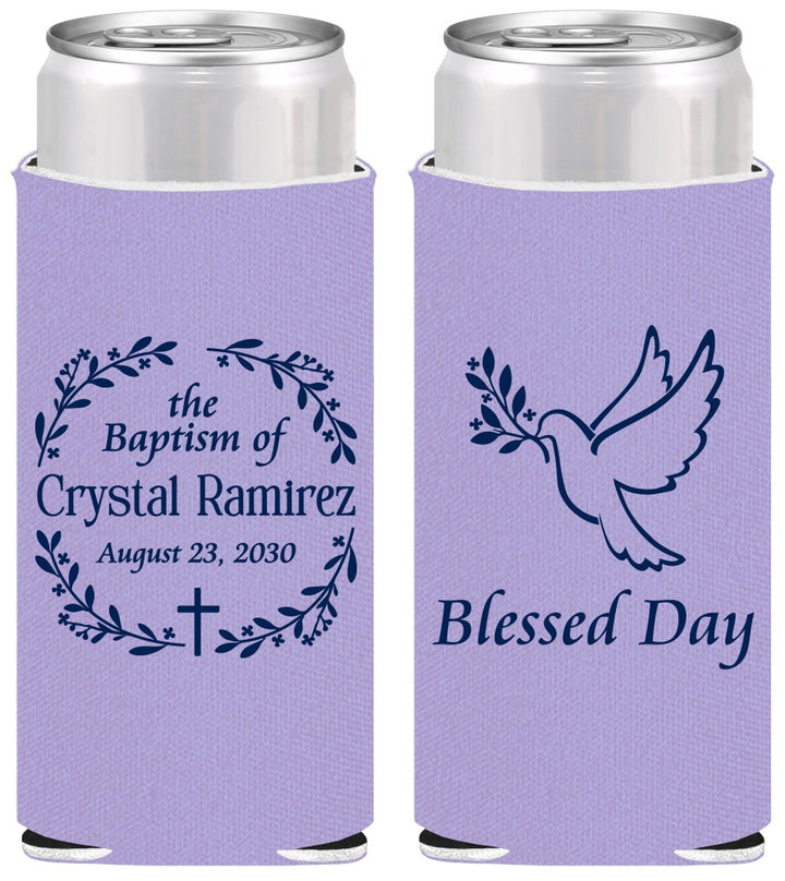 Personalized Baptism Slim Can Coolers - Blessed Day | 290006