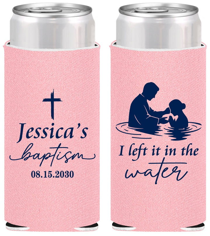 Personalized Baptism Slim Can Coolers - I Left It In The Water | 290008