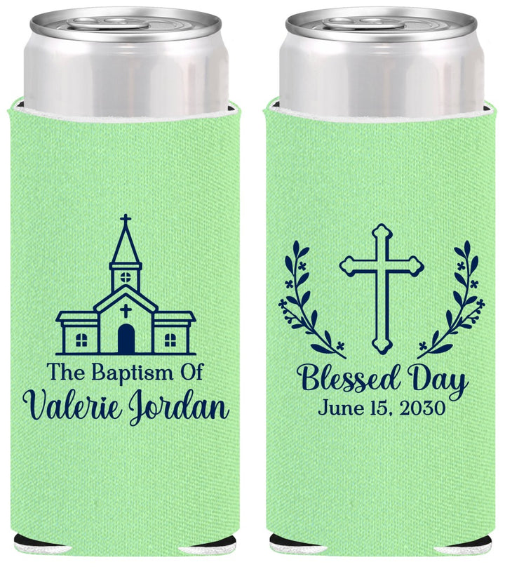 Personalized Baptism Slim Can Coolers - Blessed Day | 290009