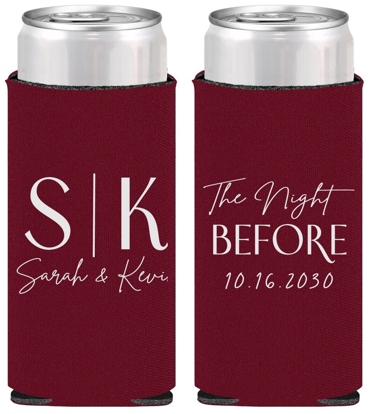Personalized Rehearsal Dinner Slim Can Coolers - The Night Before | 30009
