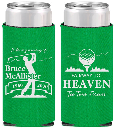 Personalized Memorial Slim Can Coolers - Fairway To Heavens | 310008