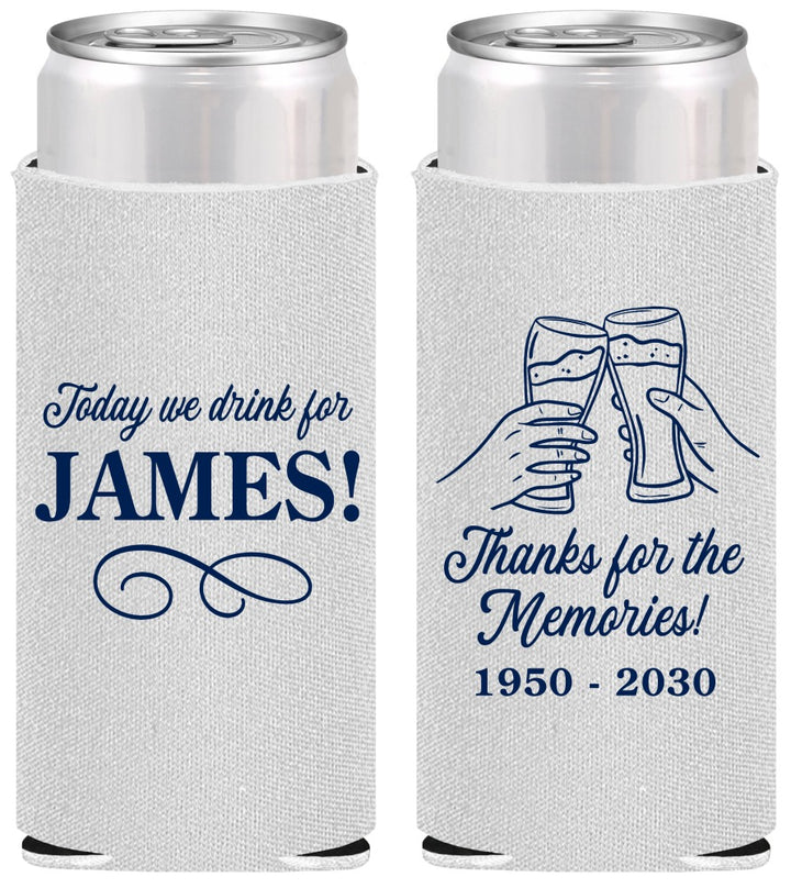 Personalized Memorial Slim Can Coolers - Thanks For The Memories | 310011