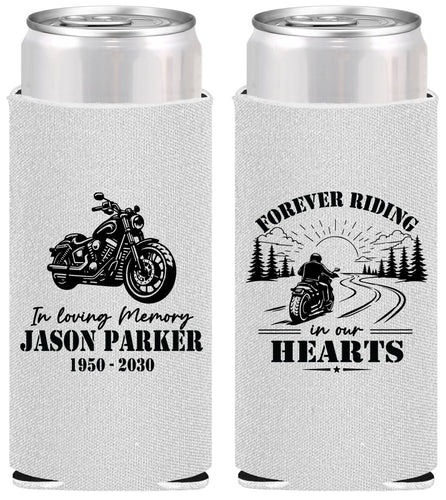 Personalized Memorial Slim Can Coolers - Riding In Our Hearts | 310014