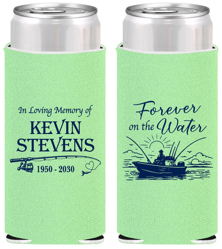 Personalized Memorial Slim Can Coolers - Forever On The Water | 310019