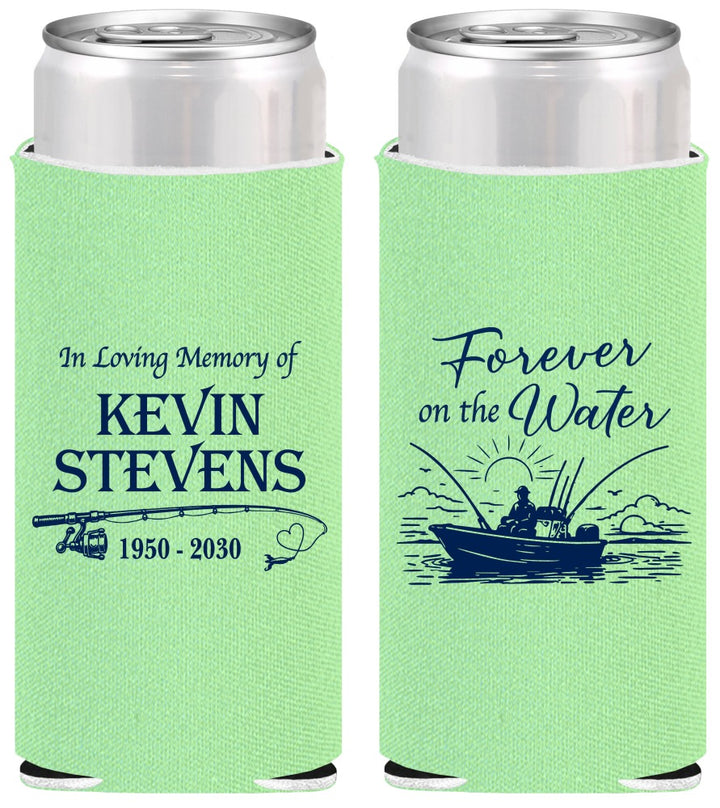 Personalized Memorial Slim Can Coolers - Forever On The Water | 310019