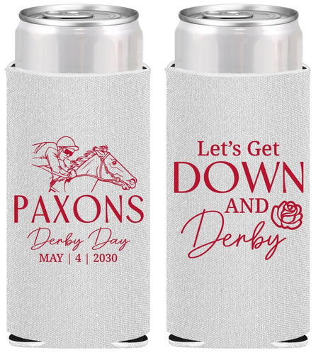 Personalized Derby Day Slim Can Coolers - Lets Get Down And Derby | 320000