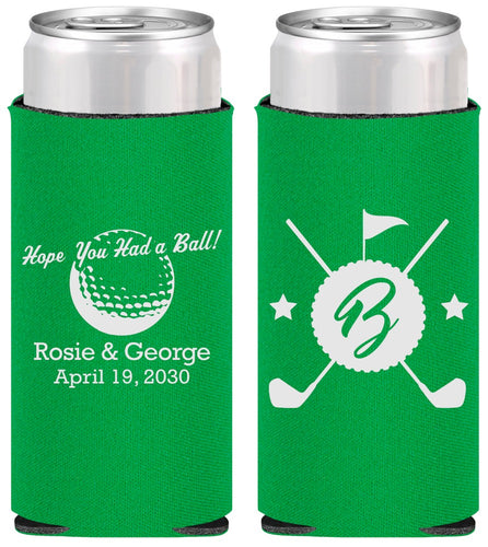 Personalized Wedding Slim Can Coolers - Golf | 325