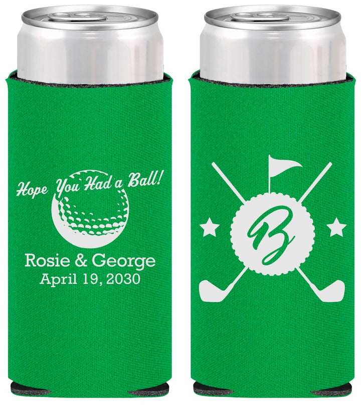 Personalized Wedding Slim Can Coolers - Golf | 325