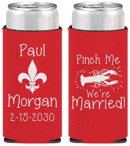 Personalized Wedding Slim Can Coolers - Crawfish Boil | 330