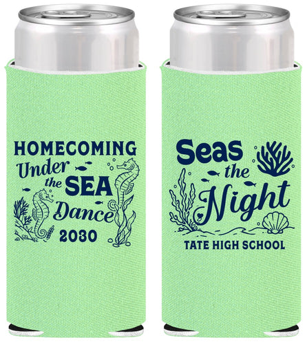 Personalized Homecoming Slim Can Coolers - Under The Sea Dance | 330001