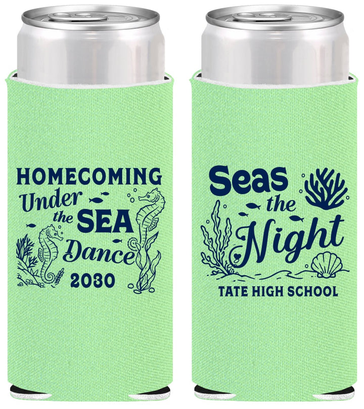 Personalized Homecoming Slim Can Coolers - Under The Sea Dance | 330001