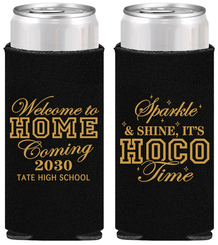 Personalized Homecoming Slim Can Coolers - Sparkle Shine Hoco Time | 330017