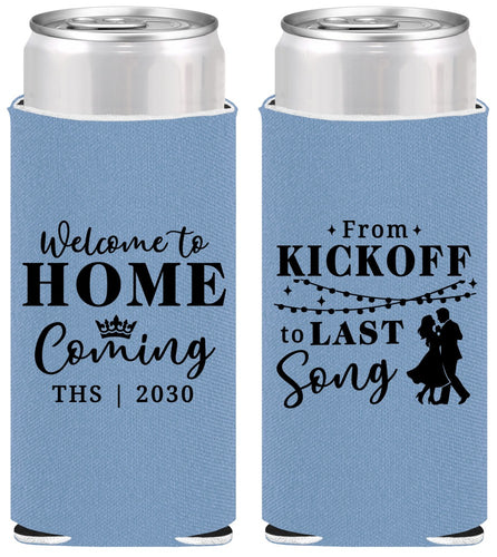 Personalized Homecoming Slim Can Coolers - From Kickoff To Last Song | 330018