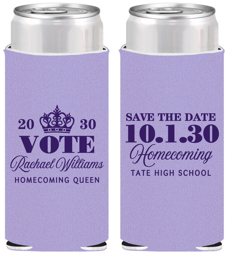 Personalized Homecoming Slim Can Coolers - Hoco Queen Vote | 330020