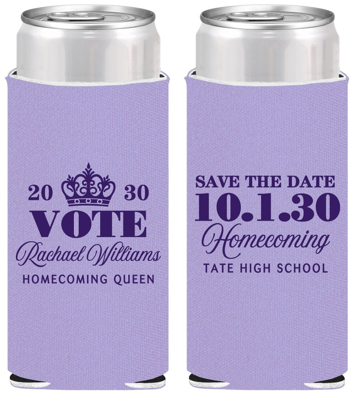 Personalized Homecoming Slim Can Coolers - Hoco Queen Vote | 330020