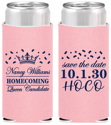Personalized Homecoming Slim Can Coolers - Hoco Queen Vote | 330024