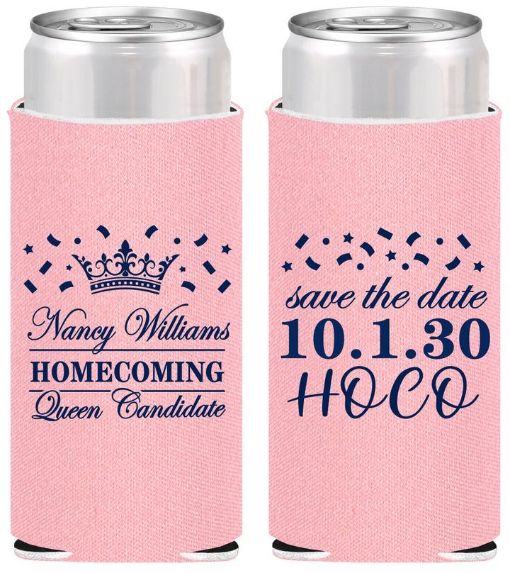 Personalized Homecoming Slim Can Coolers - Hoco Queen Vote | 330024