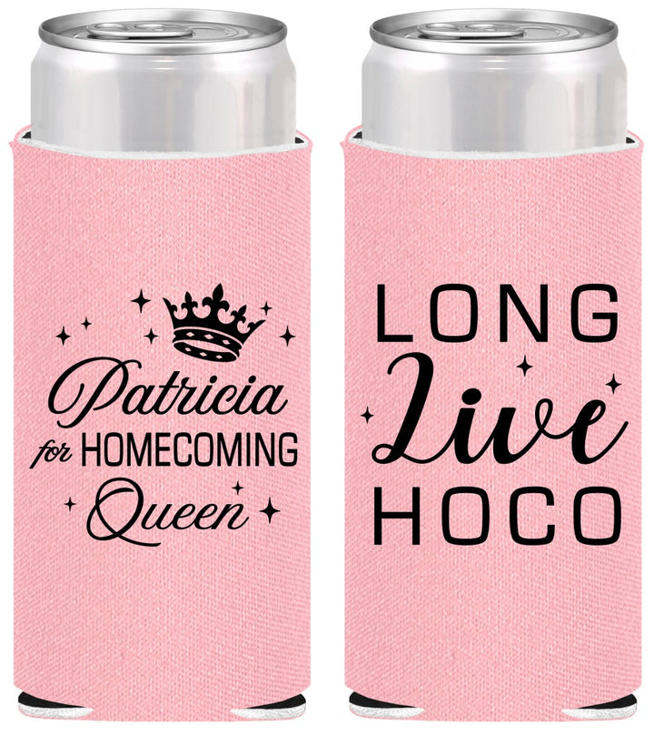Personalized Homecoming Slim Can Coolers - Hoco Queen Vote | 330026