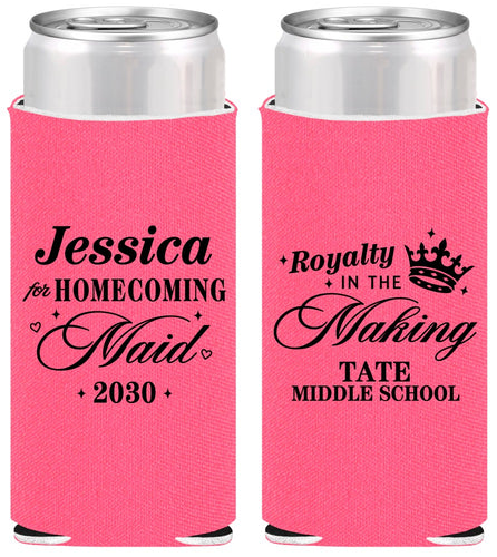 Personalized Homecoming Slim Can Coolers - Hoco Maid Vote | 330029