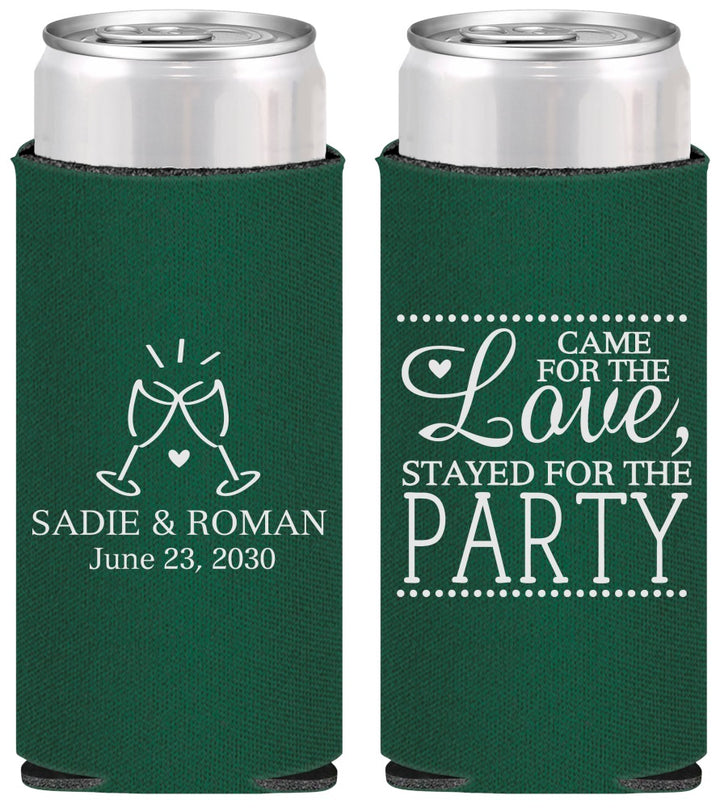 Personalized Wedding Slim Can Coolers - Love Party | 331