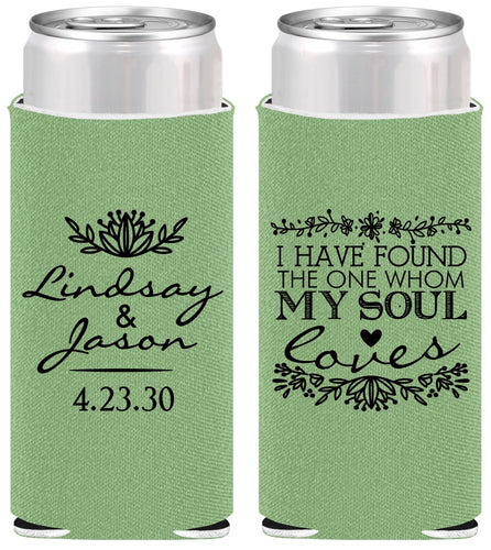 Personalized Wedding Slim Can Coolers - Found My Soul | 390