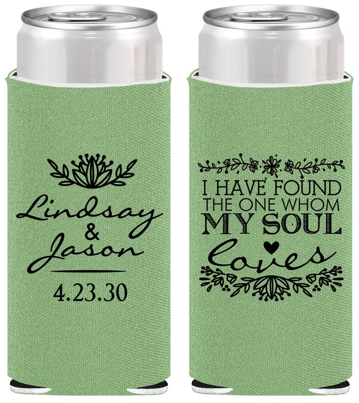 Personalized Wedding Slim Can Coolers - Found My Soul | 390
