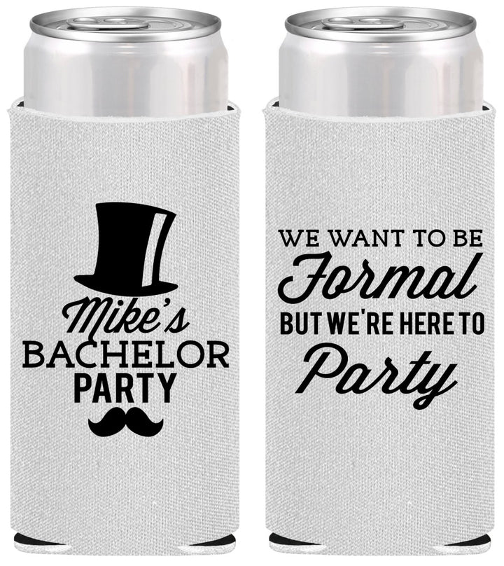 Personalized Bachelor Party Slim Can Coolers - Formal | 40007