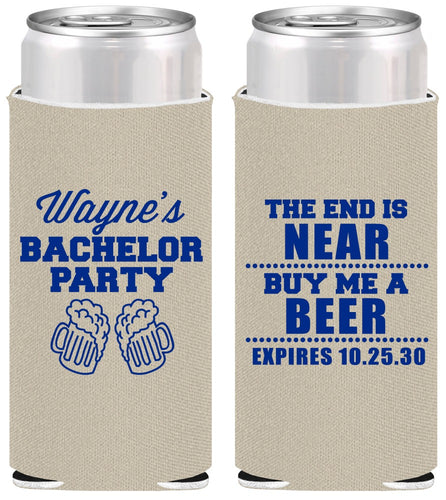 Personalized Bachelor Party Slim Can Coolers - Beer | 40014
