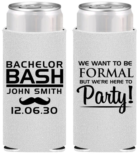 Personalized Bachelor Party Slim Can Coolers - Formal | 40030