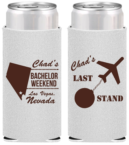 Personalized Bachelor Party Slim Can Coolers - Last Stand | 40034