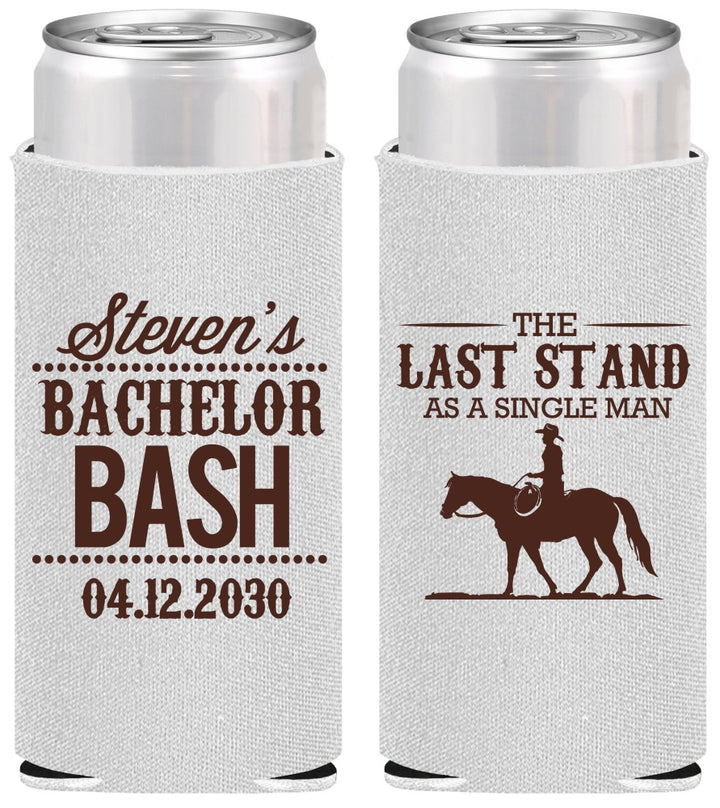 Personalized Bachelor Party Slim Can Coolers - The Last Stand | 40050