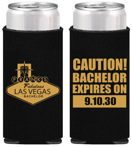 Personalized Bachelor Party Slim Can Coolers - Las Vegas | 40056
