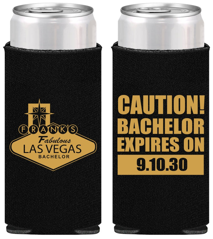 Personalized Bachelor Party Slim Can Coolers - Las Vegas | 40056