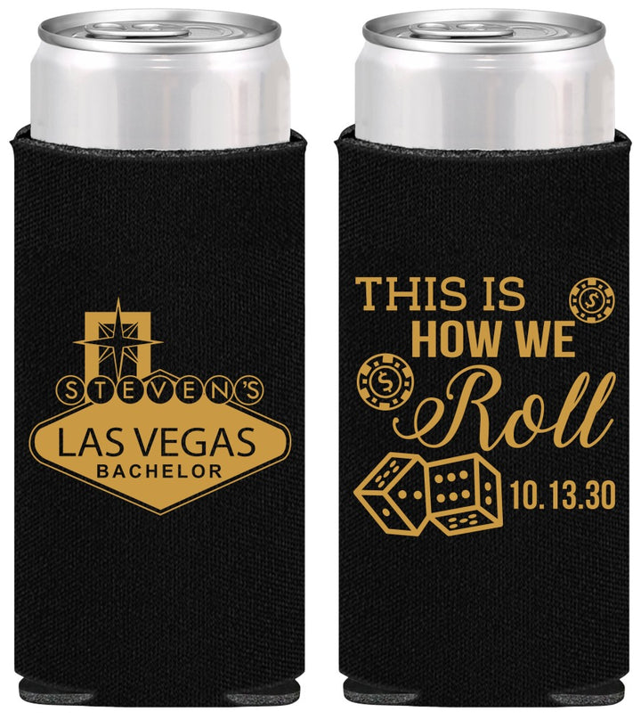 Personalized Bachelor Party Slim Can Coolers - Last Vegas | 40061
