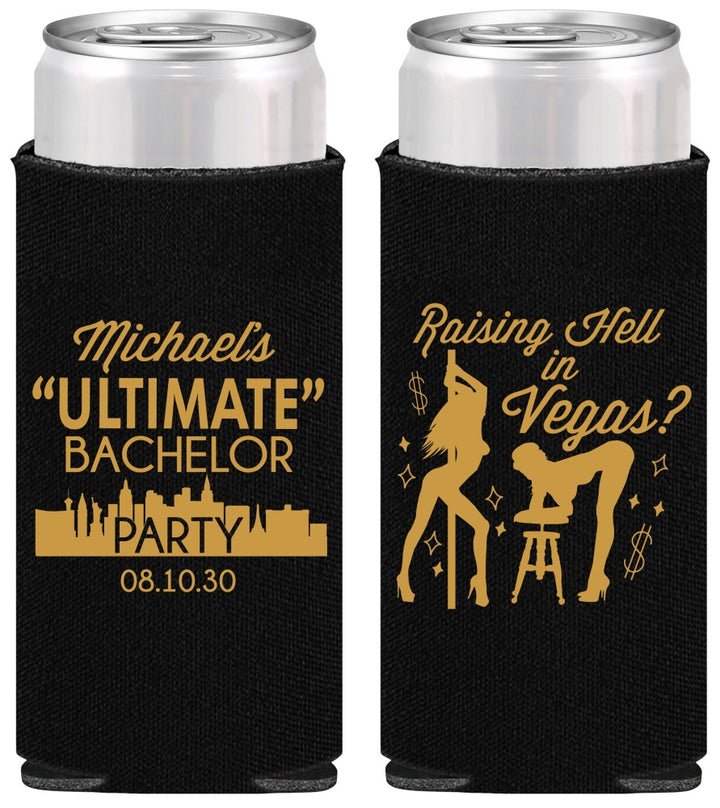 Personalized Bachelor Party Slim Can Coolers - Last Vegas | 40062