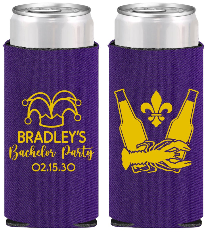 Personalized Bachelor Party Slim Can Coolers - New Orleans | 40077
