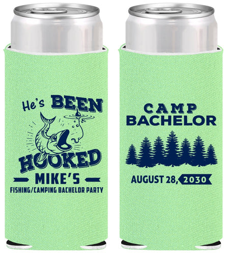 Personalized Bachelor Party Slim Can Coolers - Fishing | 40080