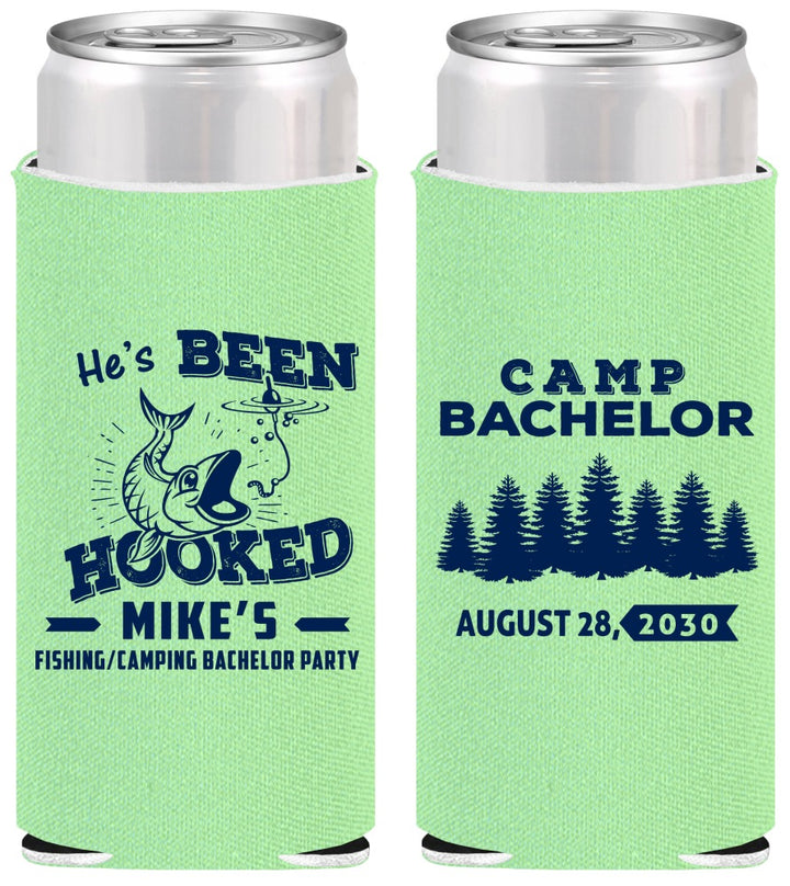 Personalized Bachelor Party Slim Can Coolers - Fishing | 40080